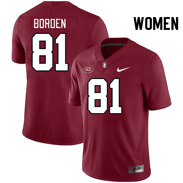 Women #81 Ahmari Borden Stanford Cardinal 2024 ACC Conference College Football Jerseys Stitched-Card